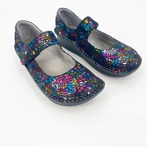 Alegria Shoes - Alegria Paloma Minnow Rainbow Women’s Colorful Metallic Mary Janes 37
